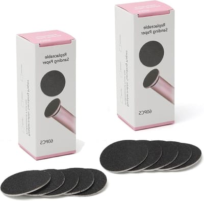Schuurpapier reservepads voor elektrische voetvijl - Eelt verwijderen gereedschap - Professionele pedicure vijl - Thuis, salon, droge huid - Set van 120 stuks met korrel 80 & 100.