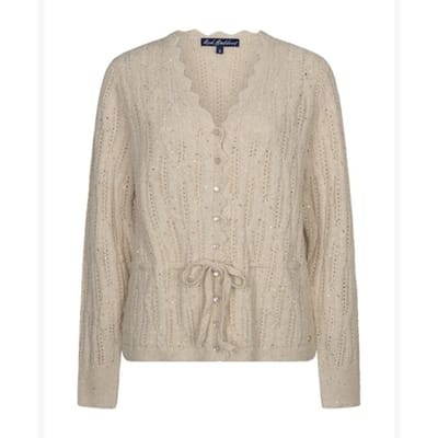 Red Button vest SRB5039 Ajour sparkle - Light Sand