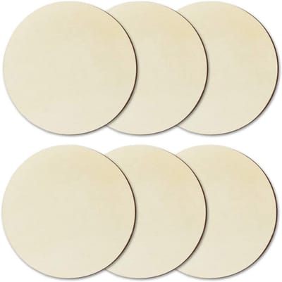 6 Stuks Houten Cirkels voor Ambachten - 15 cm Onbewerkte Ronde Houten Plaque voor Decoratie