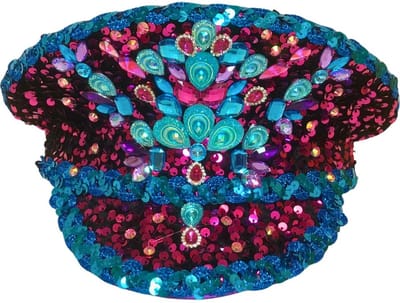 Pet Kapitein Turquoise - Roze Luxe Met Steentjes en Pailletten