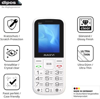 dipos – 4x Beschermfolie geschikt voor Maxvi B241 | Krasbestendige & heldere Screenprotector Ultra-Thin