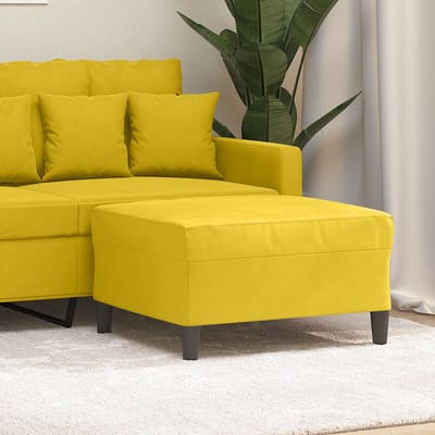 vidaXL - Voetenbank - 70x55x41 - cm - fluweel - geel