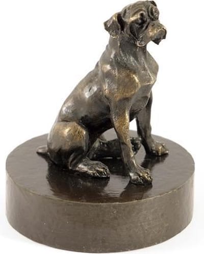 Boxer zittend - Verbronsd Honden Asbeeld Dieren Urn Voor Uw Geliefde Hond