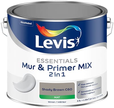 Levis - Essentials Mur & Primer Mix - Shady Brown C60 - Mengverf - 2,5 L