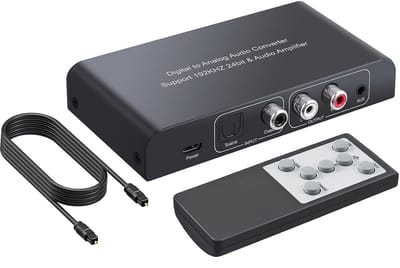 Digitale naar Analoge Audio Converter 192kHz met Afstandsbediening voor Coaxiaal en Toslink