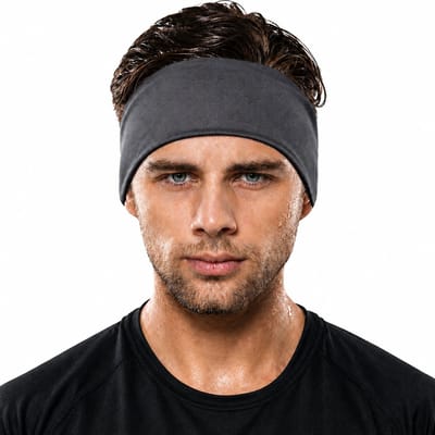 Fit Evolve Sport Hoofdband – Hoofdband Sport – Zweetband Hoofd – Haarband Sport – Hoofdband Lopen – Dames & Heren – Grijs