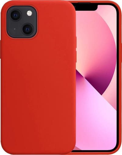 Hoesje - Geschikt voor Apple iPhone 13 Mini - Sterk & Shockproof - Hoes Cover - Siliconen Case - Telefoonhoesjes - Rood