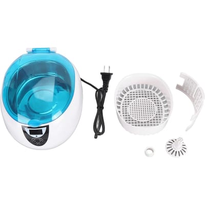 Ultrasone sieradenreiniger van 304 roestvrij staal, 42 kHz, 750 ml, met timer. blue