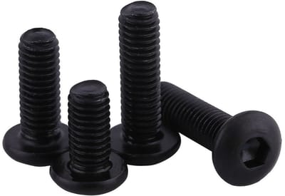 Set van 50 Stuks M3 Zwarte Hex Socket Schroeven en Bouten - Volledige Draad, Glad Afgewerkt, Duurzaam Staal, Ideaal voor Klussen en Bevestigen