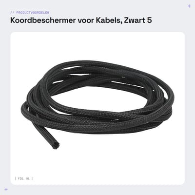 Dailygoods- Koordbeschermer Hoge Taaiheid - Kabelhuls - Brandwerend - Polyethyleen - 5 mm - 3 Meter/10ft