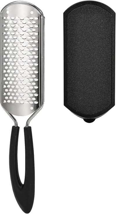 Voetvijl Eeltverwijderaar - Voetschraper Pedicure Rasp - Voeten Verzorgen - 3-in-1 Functionaliteit - 27.79 x 7.11 x 2.11 cm - Zilver