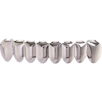 Vergulde HIP HOP Tanden Grillz Top & Bottom Grills Set Met siliconen Echte Glanzende Vampiertand Sets white