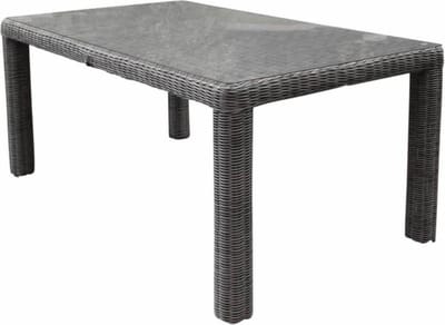 Bergamo 180x100x78 dining tafel natural white grey + glasplaat