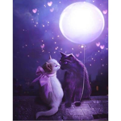 5D DIY diamant borduurwerk diamant schilderij paarse kat kruissteek Home decor cadeau dier handwerk 20X30CM purple