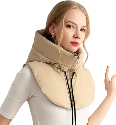 Ultralichte Winter Dons Hoed met Capuchon en Afneembare Hals cover – Trekkoord Sjaal voor Dames & Heren – Thermische Winter hood Unisex