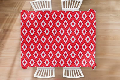 Kerst Tafelkleed - Kerstmis Decoratie - Tafellaken - Kerst - Patronen - Ruit - Rood - 260x180 cm - Kerstmis Versiering - Tafeldecoratie Kerstmis - Kerstdecoratie tafel - Tafelversiering