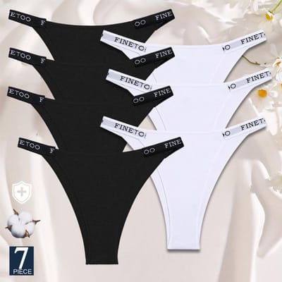 7 STUKS/Set Katoenen Slipjes Dames Onderbroeken Vrouwelijke Sexy Slipjes String Dames Ondergoed Effen Kleur Intieme Lingerie XL&SET