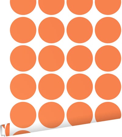 ESTAhome behang grote bollen oranje - 50 x 900 cm - 131558