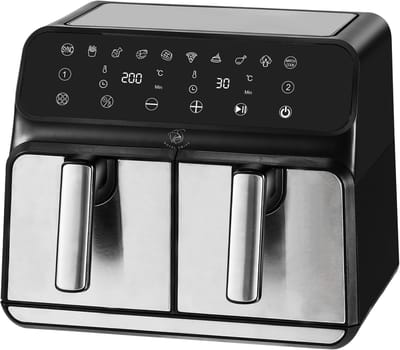 Royal Swiss® Dubbele Airfryer Heteluchtfriteuse 8L – 1700W – 8 Programma’s – Touchscreen – Gezond Koken met 80% Minder Vet