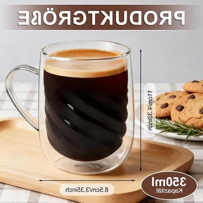 Set van 2 Dubbelwandige Latte Macchiato Glazen van 350 ml met Lepels voor Koffie, Espresso en Thee