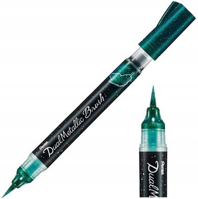 Pentel Brush Pen Dual Metallic Kalligrafiepen - Groen