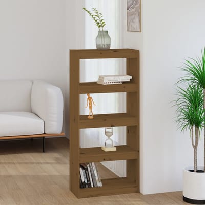 vidaXL - Boekenkast/kamerscherm - 60x30x135,5 - cm - grenenhout - honingbruin