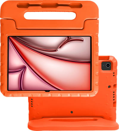 Hoes - Geschikt voor Apple iPad Air (2024/2025/2026) - 11 inch - Kinderhoes Shockproof Bumper - Kidsproof Case - Tablet Hoesje - Kinder Hoes Cover - Oranje