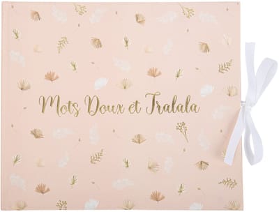 ARTYFETES - Boho Gastenboek blush en goud 68 pagina's met lint