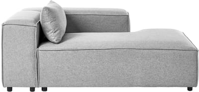 BRANDE - Chaise longue - Grijs - Linkszijdig - Polyester