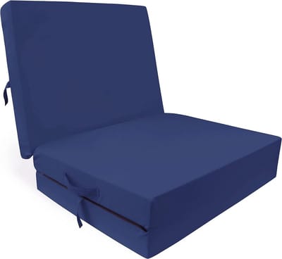 Vouwmatras - Logeerbed Gastenmatras - Extra Slaapplek - Wasbare Hoes - 195x85x10 cm - Blauw