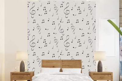 Behang - Fotobehang Bladmuziek - Patronen - Muziek - Breedte 225 cm x hoogte 280 cm