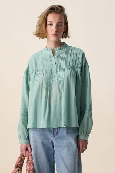 Sissy-Boy - Groene blouse met embroidery