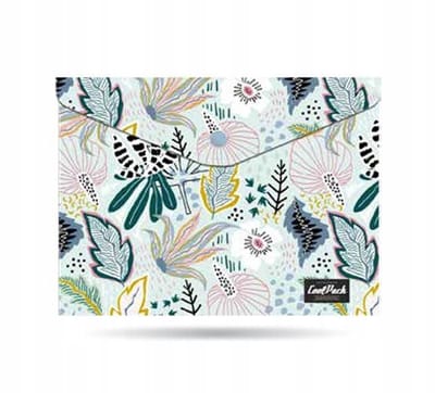 CoolPack Davao A4 Kaart Kaart met Drukknoop - Bloemen Blauw