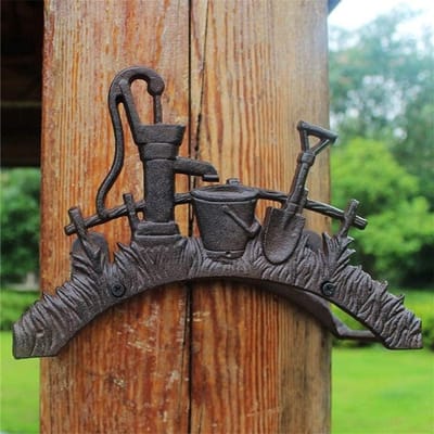 Slanghouder Gietijzer - Decoratieve Emmer - Tuindecoratie - Persoonlijkheid Ontwerp - One Size - Antiek