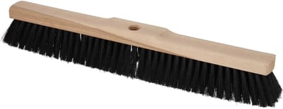 KOTARBAU® Straatbezem, Zonder Steel, Hout, 50 cm, Bruin, Nylon Borstels, Veegbezem, Buitenbezem, Tuinbezem, voor Binnen en Buiten, Ergonomisch Ontwerp