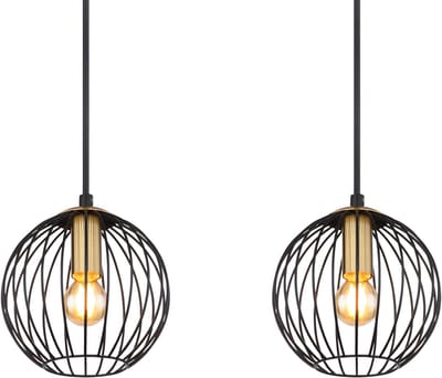 Globo - hanglamp - Eusebius - zwart - metaal - grote eettafellamp - E14 - 15589-4H