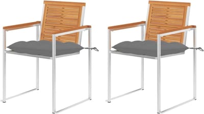 Tuinstoelen 2 stuks - Outdoor zitmeubels - Ontspannen buiten zitten - Massief acaciahout - 60 x 56 x 85 cm