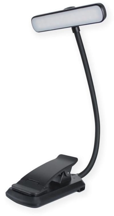 GELLDG LED-leeslamp - Oplaadbaar - Clip-on leeslamp - Oogvriendelijk ontwerp - Traploos dimmen - 3 kleuren - 360° draaibare lamphals - Lange batterijduur - Draagbaar - Bureaulamp - Geschikt om voor het slapengaan te lezen