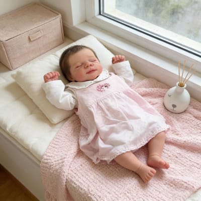 Realistische Babypop - Reborn Pop Levensecht - Spelen en Troosten - Volledig Vinyl Lichaam - 45 cm - Wit Roze