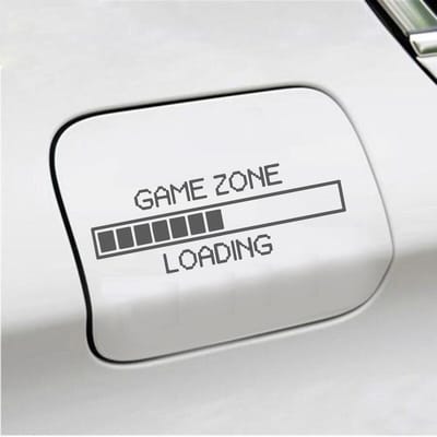 Bumpersticker - Game Zone Loading - 6 X 17,5 - Antraciet