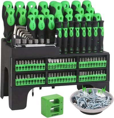 Schroevendraaierset - Precisiegereedschap - Elektronica reparatie - Magnetische punten - 118-delig - Groen