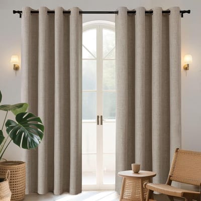 Verduisterende Linnen Gordijnen 2 Stuks - Thermisch Geïsoleerd - 52x95 Inch - Voor Slaapkamer & Woonkamer