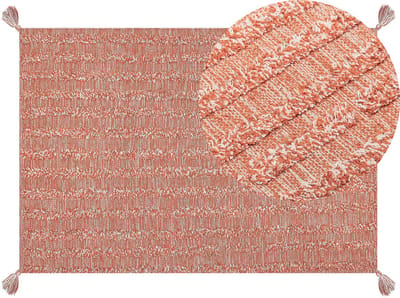 MUGLA - Laagpolig vloerkleed - Oranje - 160 x 230 cm - Katoen