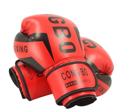 Kinder Bokshandschoenen - Vechthandschoenen Kinderen - Sport Training - Ademend en Zweetabsorberend - 6 oz 22x13cm - Rood