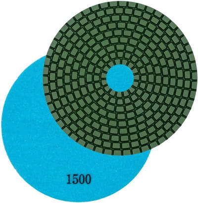 Nat Slijppad - Polijstschijf Diamant - Natuursteen Bewerken - Honingraatstructuur - 125mm Korrel 1500 - Grijs