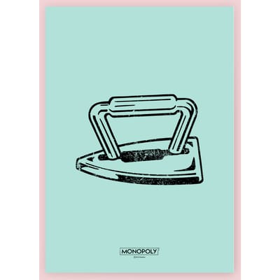 Monopoly Iron Letterpress Art Print - A4