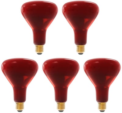 Technik Infrarood Warmtelamp R125 E27 - 250W - Volledig Rood - Dimbaar - 5 stuks