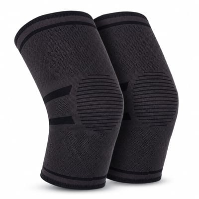 Tolvia Kniebrace Compressie - Verstelbare Knie Support - Ademend & Comfortabel - Sport, Herstel & Dagelijks Gebruik - Unisex - Maat: XL - Set van 2 - Grijs