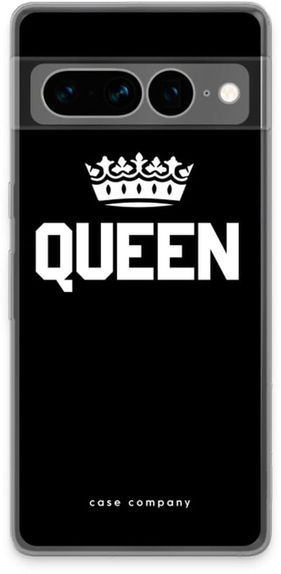 Case Company® - Hoesje geschikt voor Google Pixel 7 Pro hoesje - Queen zwart - Soft Cover Telefoonhoesje - Bescherming aan alle Kanten en Schermrand