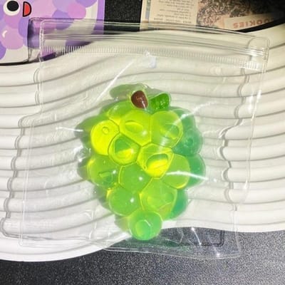 Taba Squishy Handgemaakt Druiven Knijpspeeltje Plakkerig Fruit Stressverlichter Langzame Terugslag Sensorisch Fidget Speelgoed Voor Angst En Focus Cadeau groen